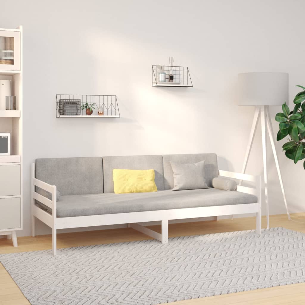 daybed uden madras 90x190 cm massivt fyrretræ hvid