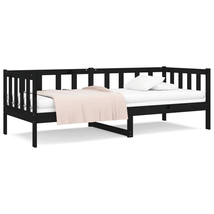 daybed 90x190 cm massivt fyrretræ sort