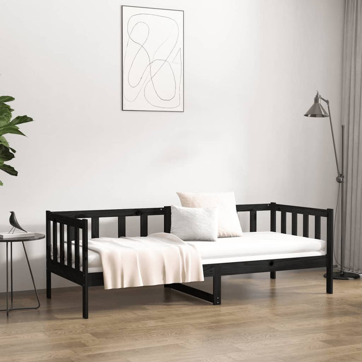 daybed 90x190 cm massivt fyrretræ sort