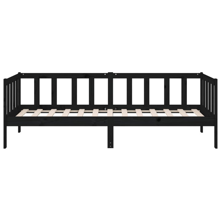 daybed 90x190 cm massivt fyrretræ sort