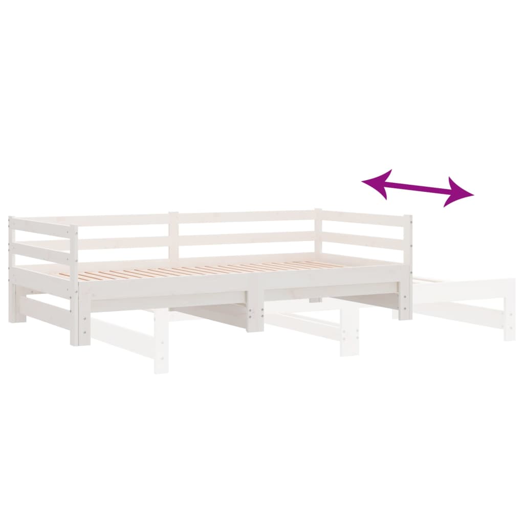 udtræksseng uden madras 90x190 cm hvid
