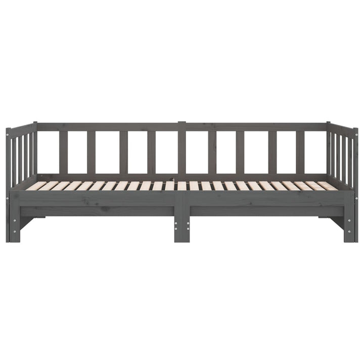 daybed med udtræk 2x(90x190) cm massivt fyrretræ grå