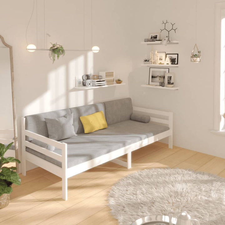 daybed uden madras 80x200 cm massivt fyrretræ hvid