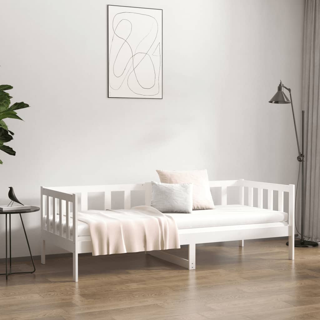 daybed uden madras 80x200 cm massivt fyrretræ hvid