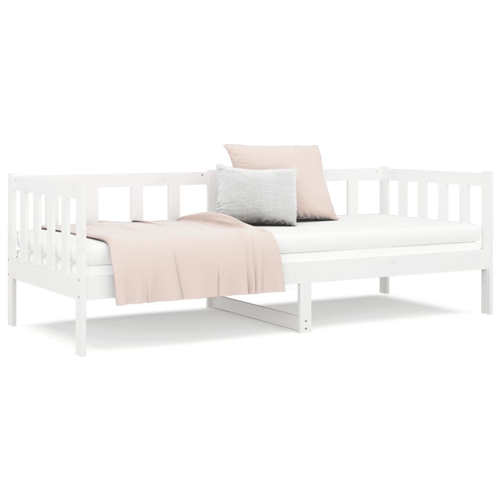daybed uden madras 80x200 cm massivt fyrretræ hvid