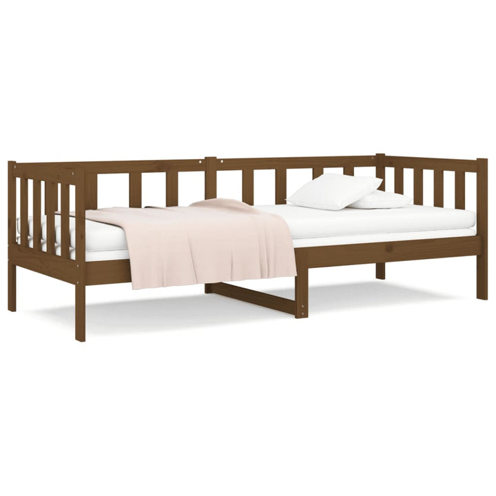 daybed 80x200 cm massivt fyrretræ gyldenbrun