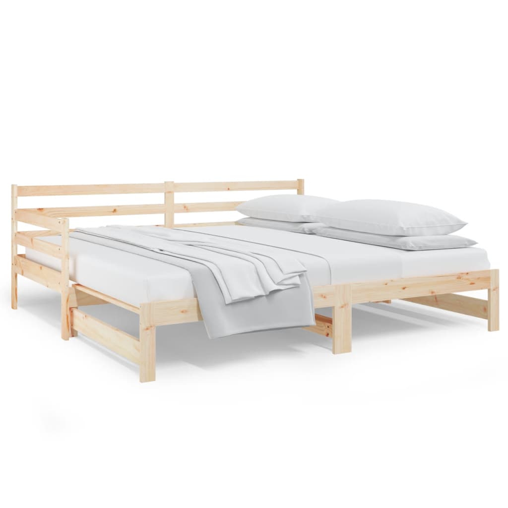daybed med udtræk 2x(80x200) cm massivt fyrretræ