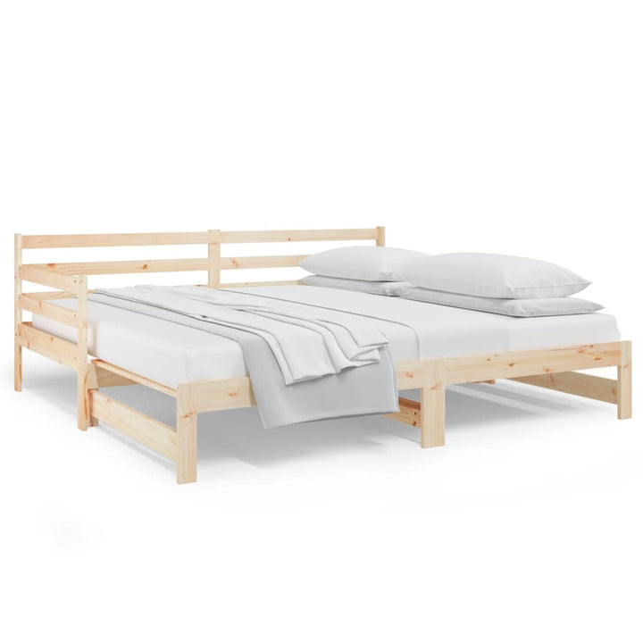 daybed med udtræk 2x(80x200) cm massivt fyrretræ