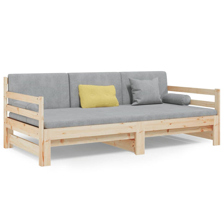 daybed med udtræk 2x(80x200) cm massivt fyrretræ
