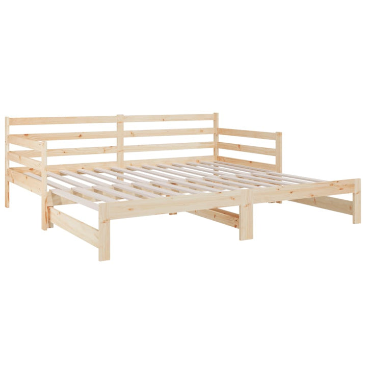 daybed med udtræk 2x(80x200) cm massivt fyrretræ