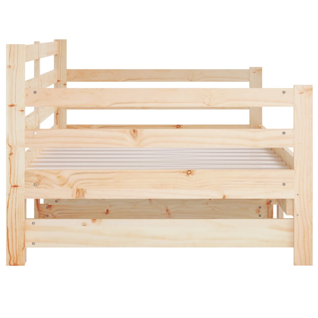 daybed med udtræk 2x(80x200) cm massivt fyrretræ