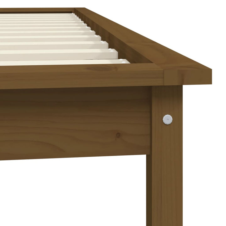 sengeramme 90x200 cm massivt fyrretræ gyldenbrun