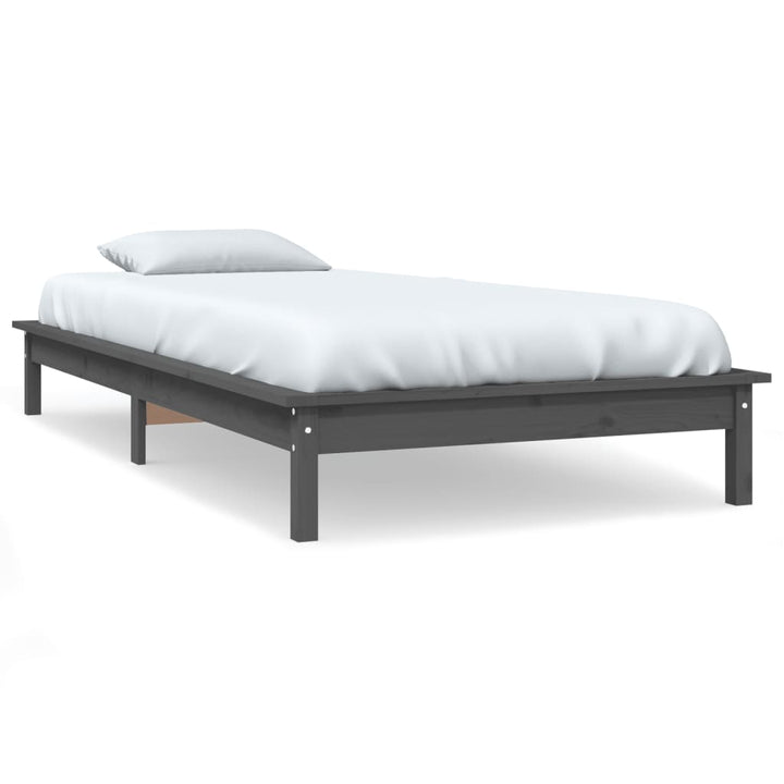 sengeramme 100x200 cm massivt fyrretræ grå