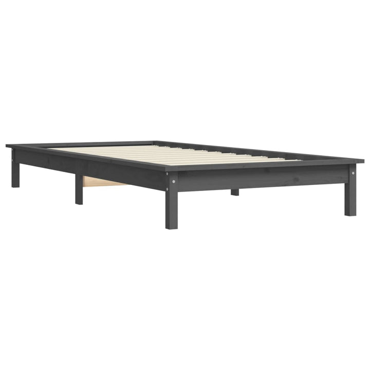 sengeramme 100x200 cm massivt fyrretræ grå