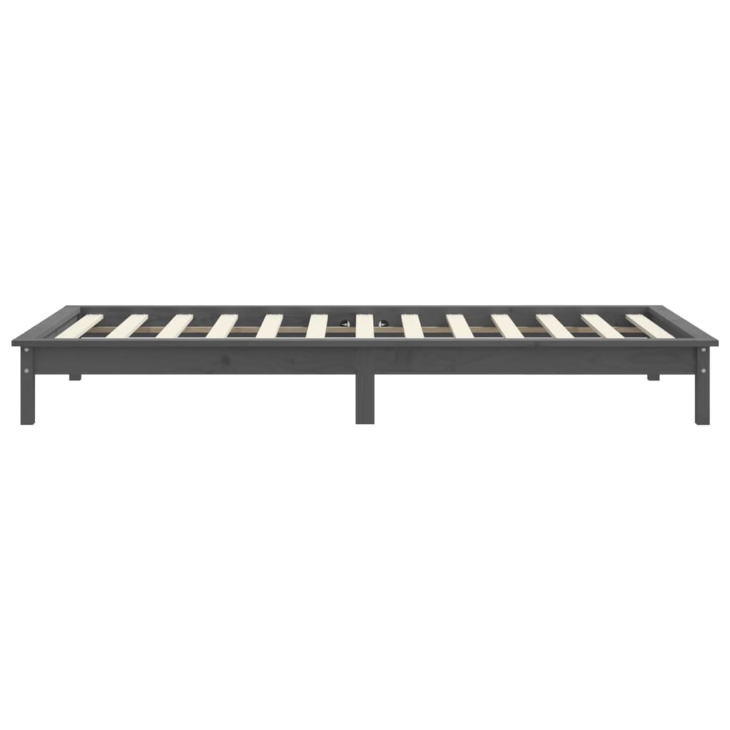 sengeramme 100x200 cm massivt fyrretræ grå