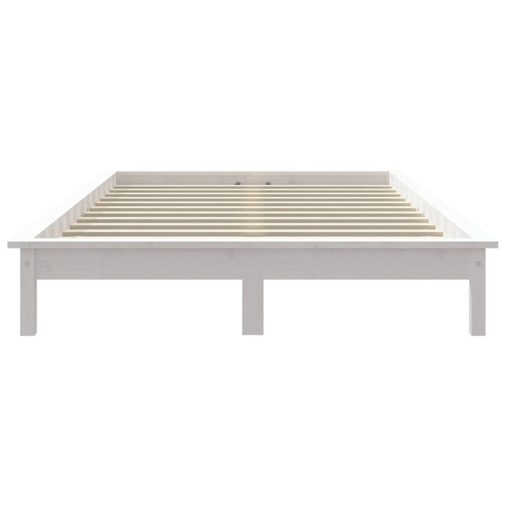 sengeramme 120x200 cm massivt fyrretræ hvid