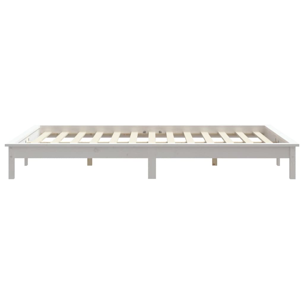 sengeramme 120x200 cm massivt fyrretræ hvid