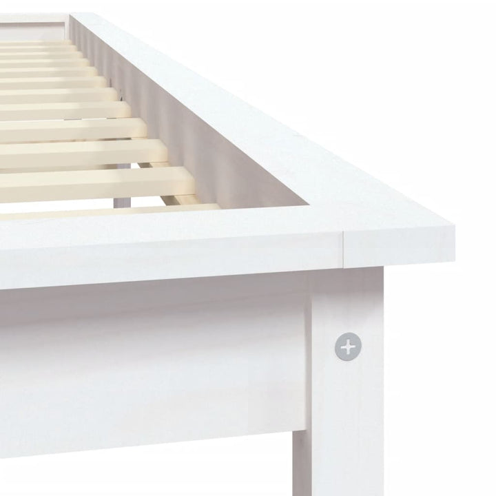 sengeramme 120x200 cm massivt fyrretræ hvid