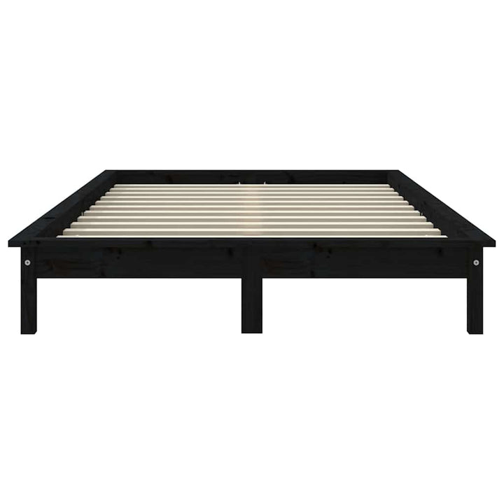 sengeramme 120x200 cm massivt fyrretræ sort