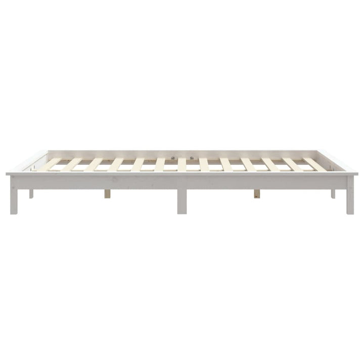 sengeramme 140x200 cm massivt fyrretræ hvid