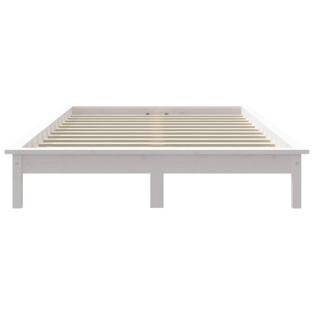 sengeramme 150x200 cm King Size massivt fyrretræ hvid