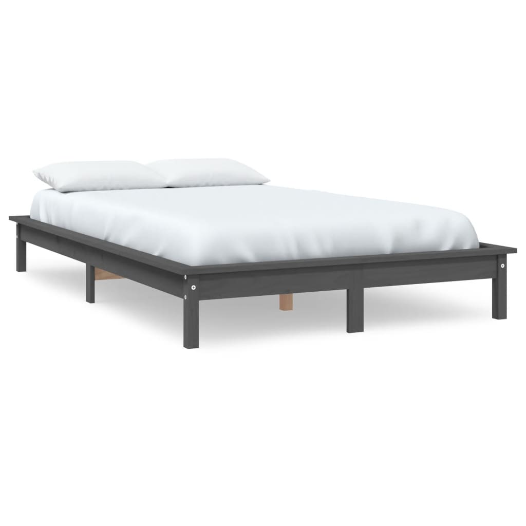 sengeramme 150x200 cm King Size massivt fyrretræ grå