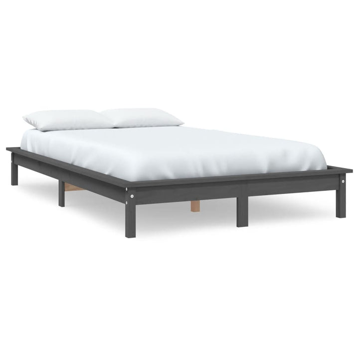 sengeramme 150x200 cm King Size massivt fyrretræ grå