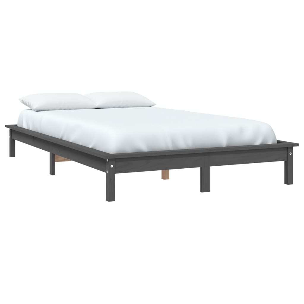 sengeramme 150x200 cm King Size massivt fyrretræ grå