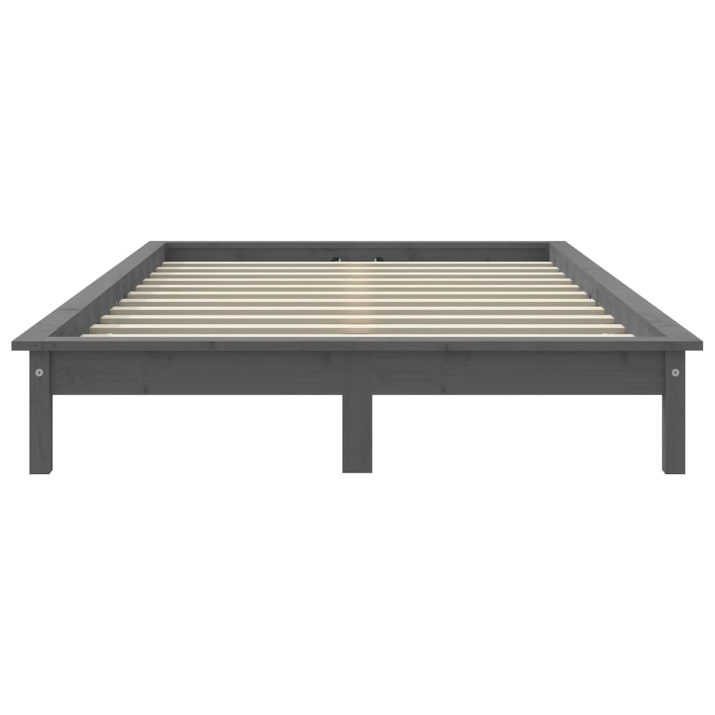 sengeramme 150x200 cm King Size massivt fyrretræ grå