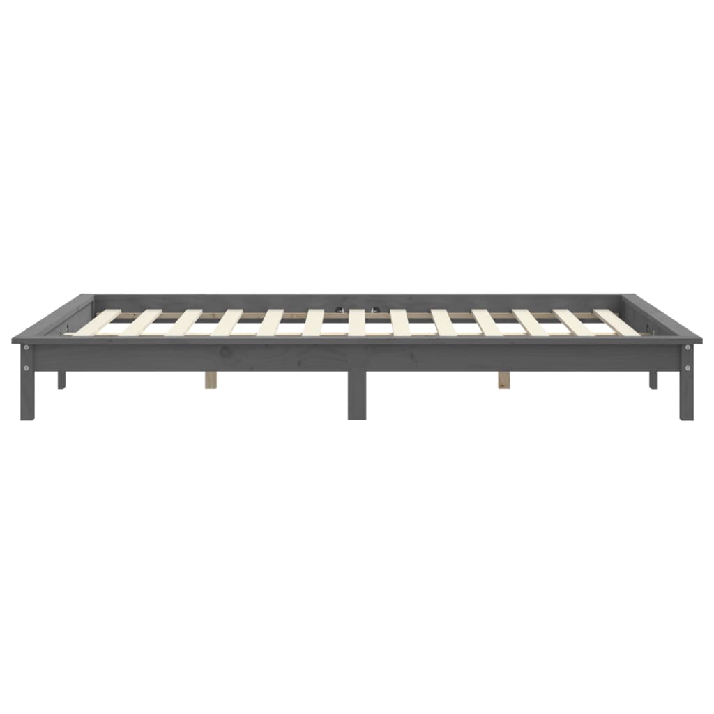 sengeramme 150x200 cm King Size massivt fyrretræ grå