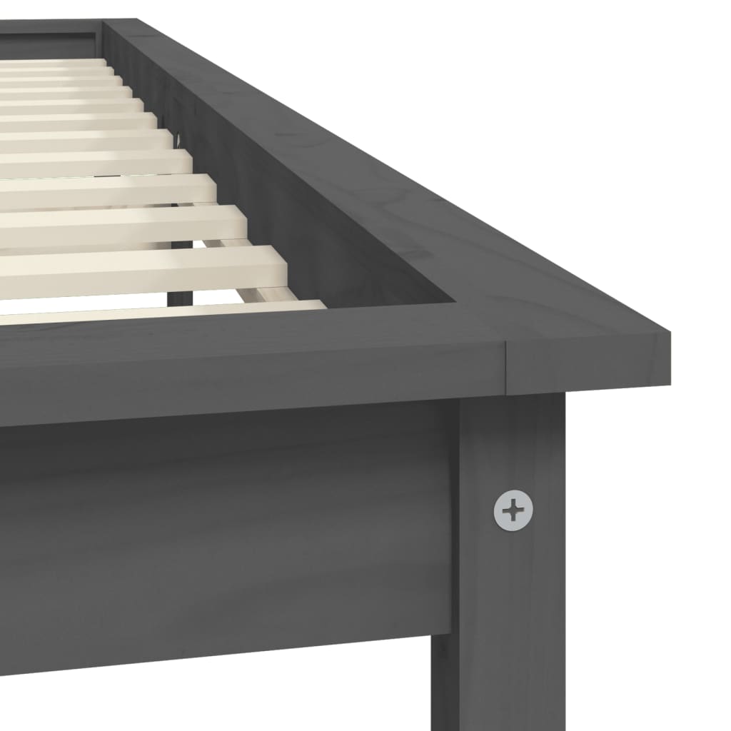 sengeramme 150x200 cm King Size massivt fyrretræ grå