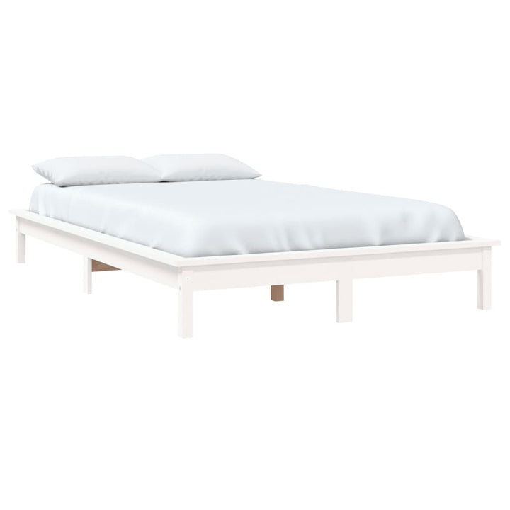 sengeramme 160x200 cm massivt fyrretræ hvid