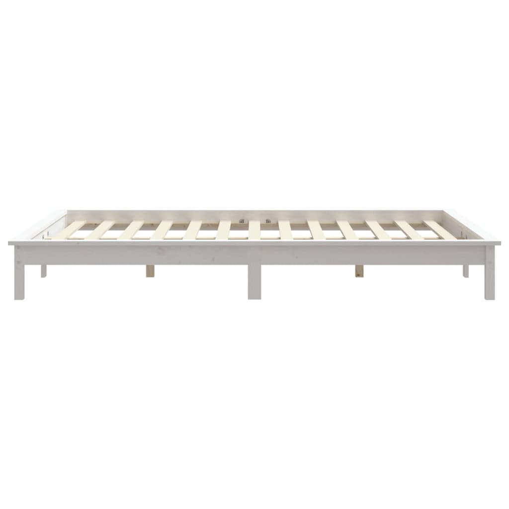 sengeramme 160x200 cm massivt fyrretræ hvid
