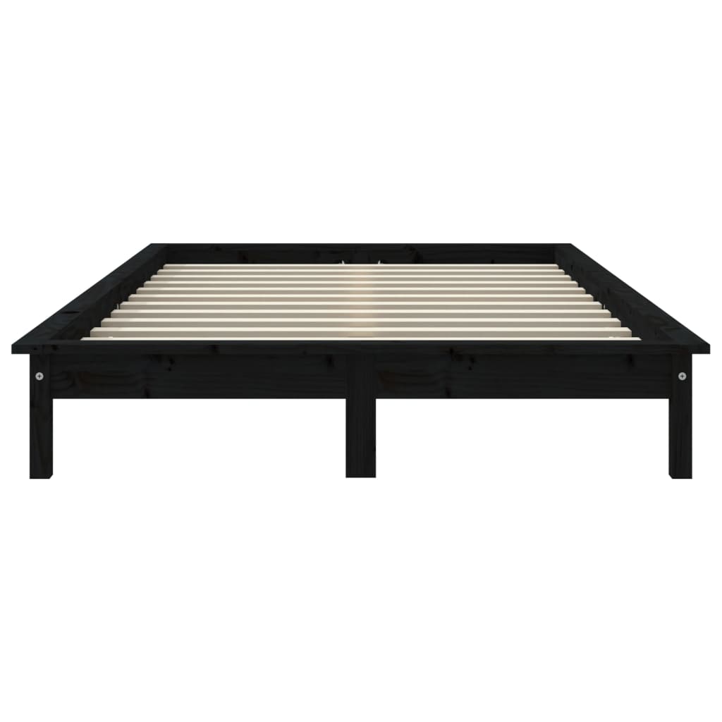 sengeramme 160x200 cm massivt fyrretræ sort