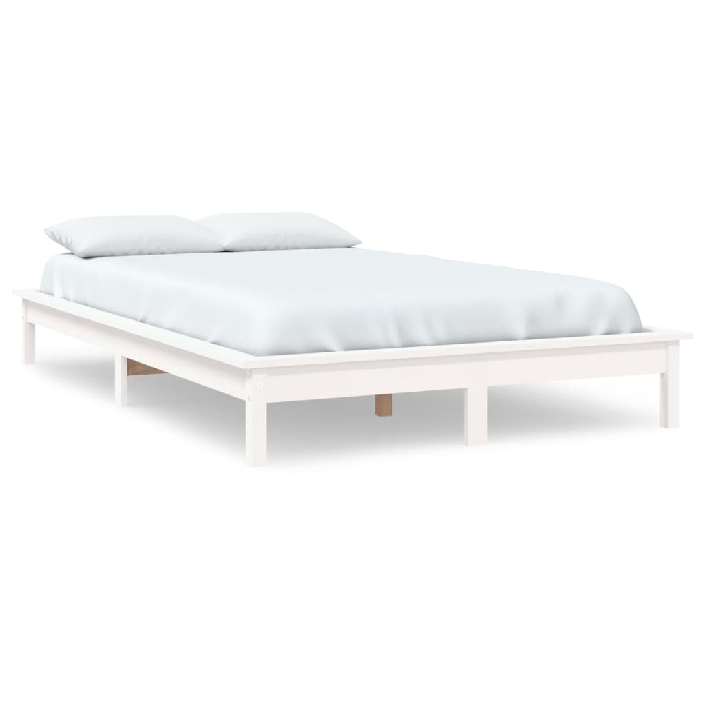 sengeramme 180x200 cm massivt fyrretræ hvid