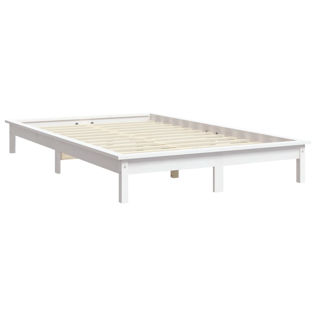 sengeramme 180x200 cm massivt fyrretræ hvid
