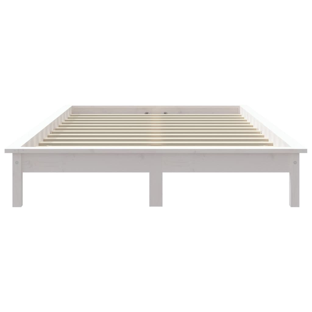 sengeramme 180x200 cm massivt fyrretræ hvid