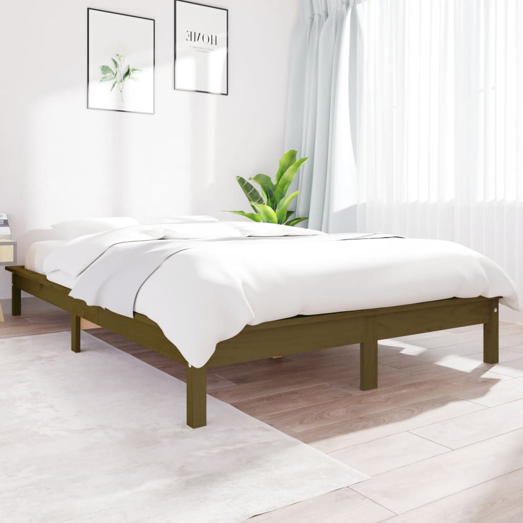sengeramme 180x200 cm Super King massivt fyrretræ gyldenbrun