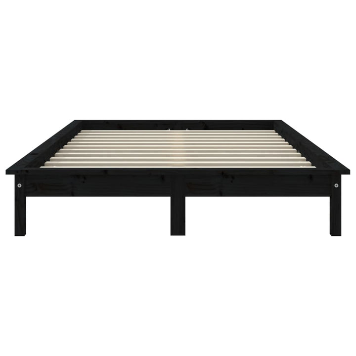 sengeramme 180x200 cm massivt fyrretræ sort