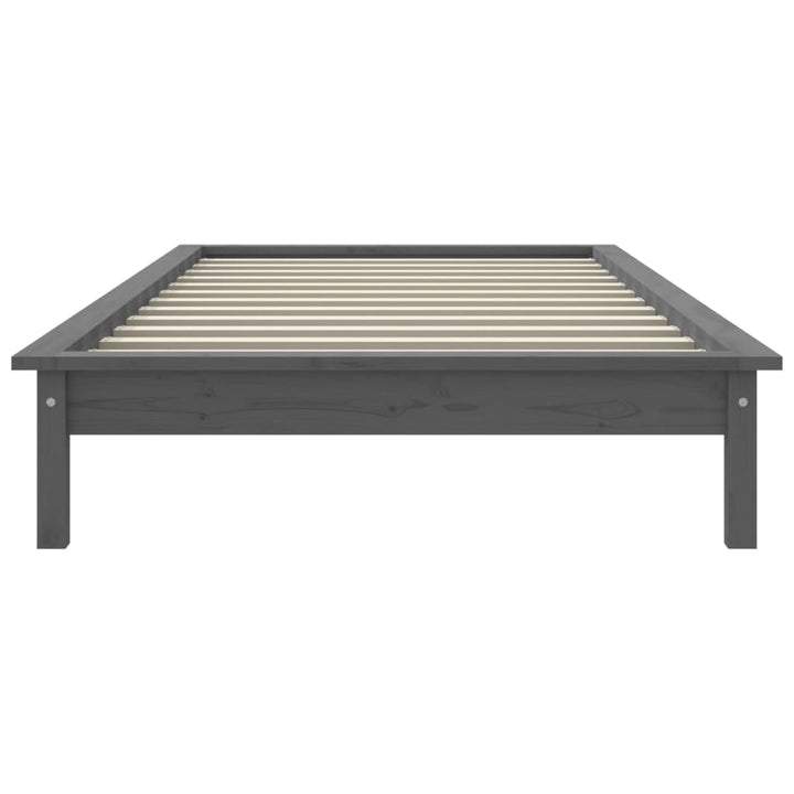 sengeramme 90x190 cm Single massivt fyrretræ grå
