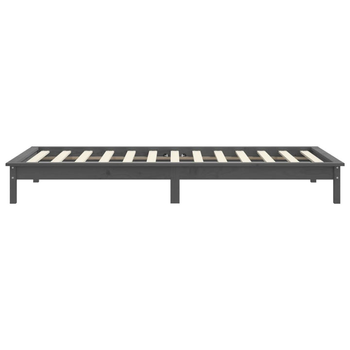 sengeramme 90x190 cm Single massivt fyrretræ grå