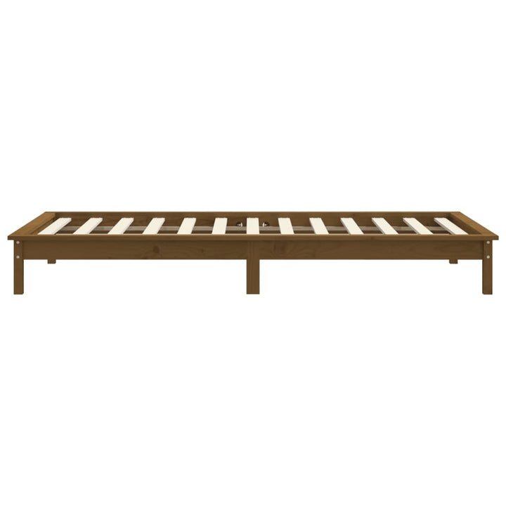 sengeramme 90x190 cm Single massivt fyrretræ gyldenbrun