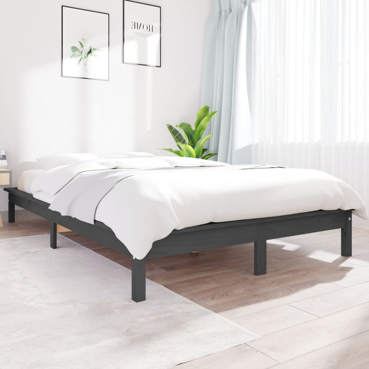 sengeramme 120x190 cm Small Double massivt fyrretræ grå