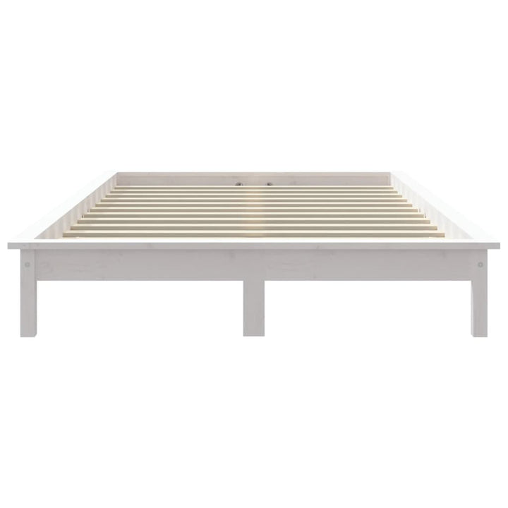 sengeramme uden madras 140x190 cm massivt fyrretræ hvid