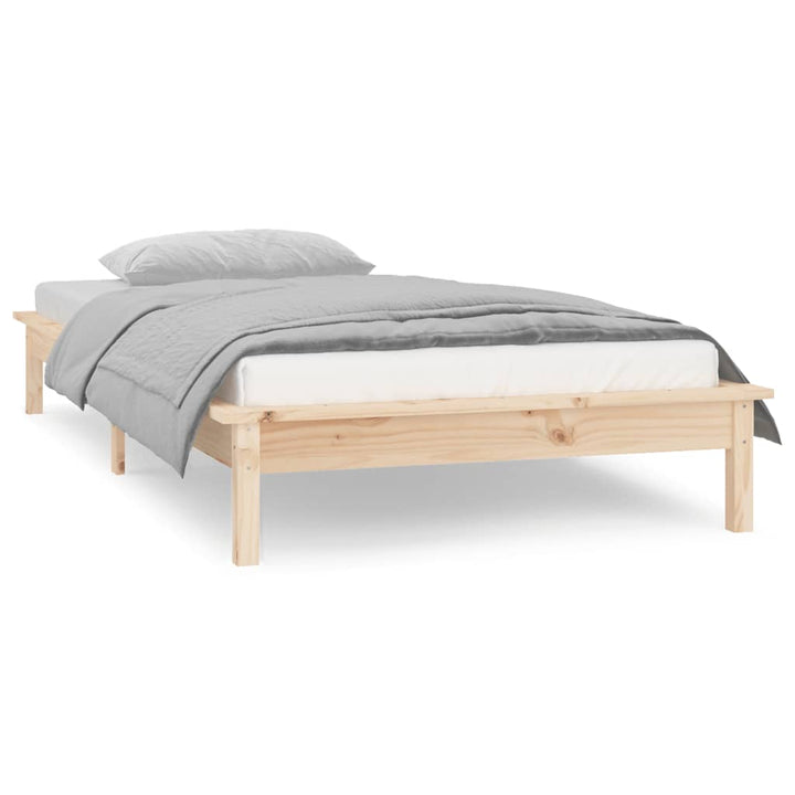 sengeramme med LED-lys 100x200 cm massivt træ