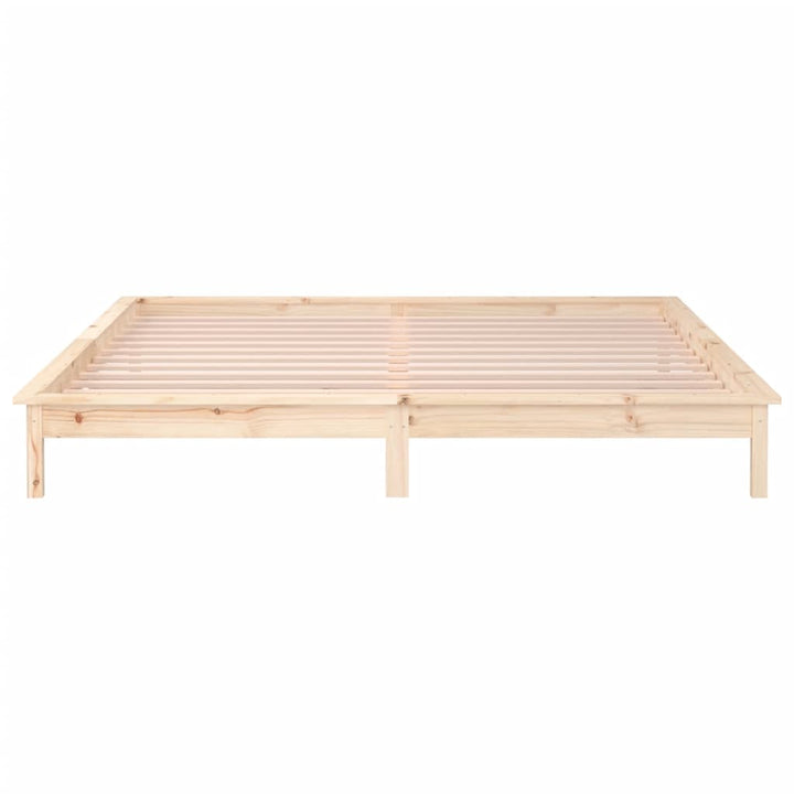 sengeramme med LED-lys 120x200 cm massivt træ