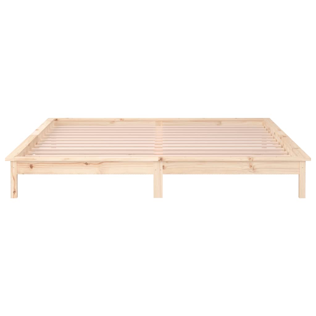 sengeramme med LED-lys 160x200 cm massivt træ