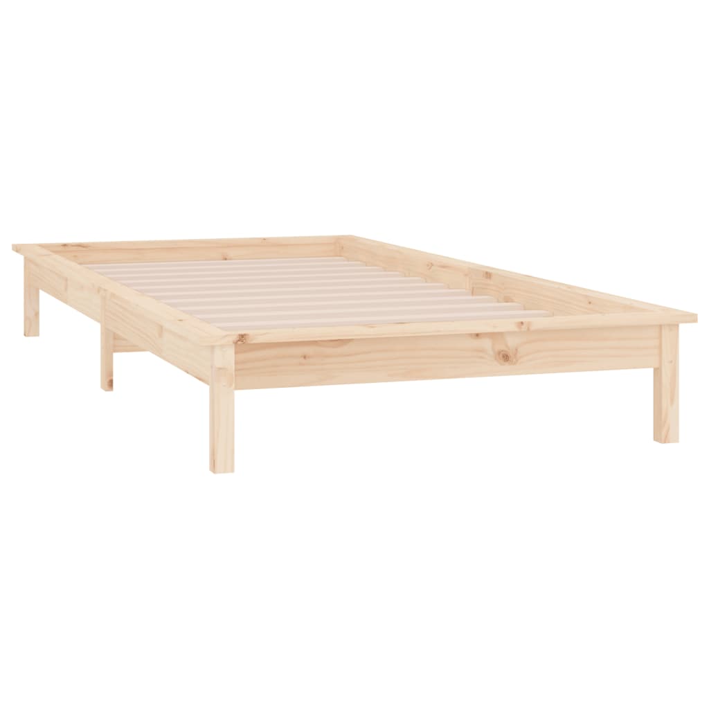 sengeramme med LED 75x190 cm Small Single massivt træ