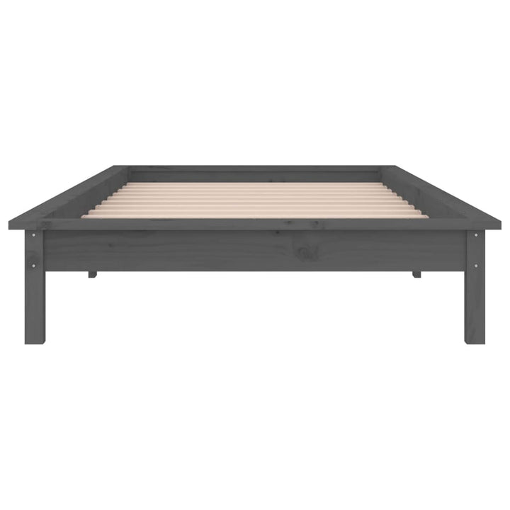 sengeramme med LED-lys 75x190 cm Small Single massivt træ grå