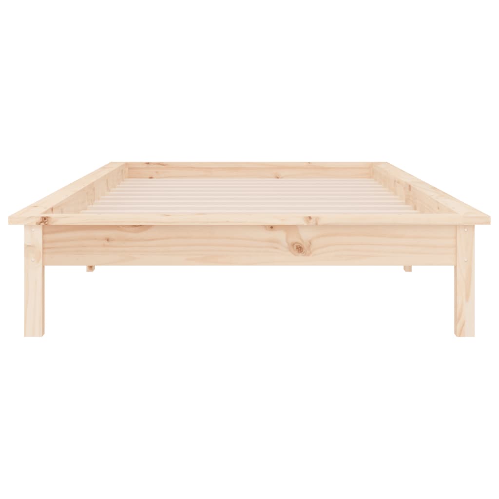 sengeramme med LED 90x190 cm Single massivt træ
